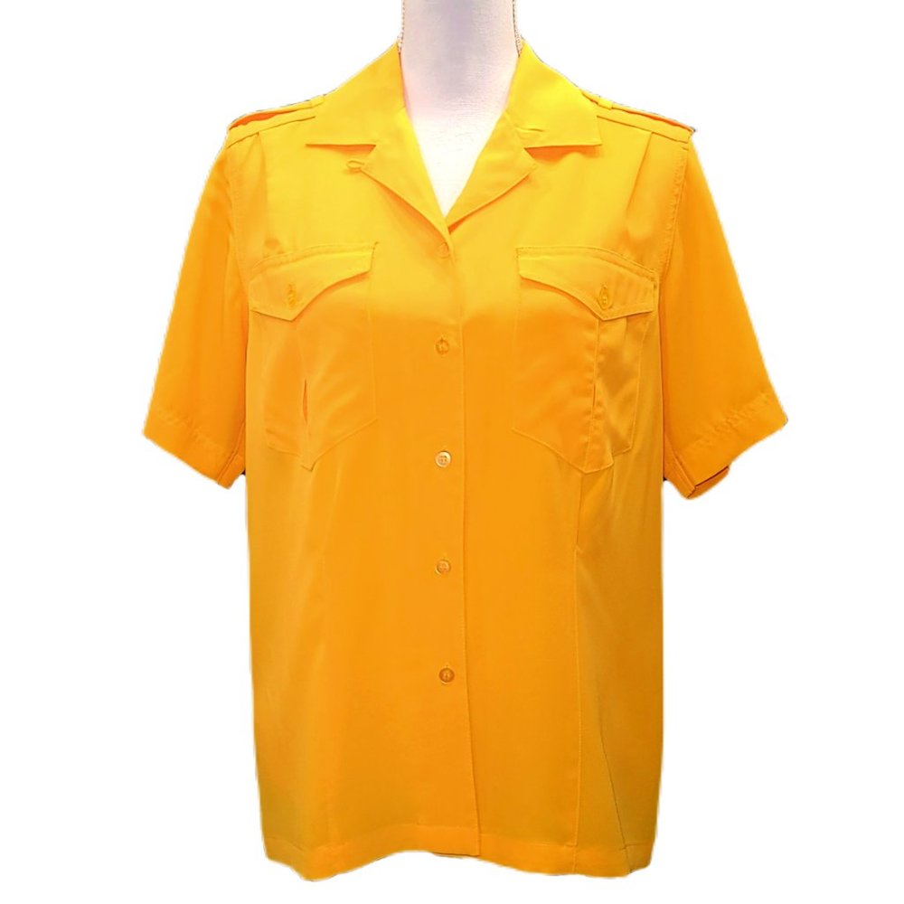 Yves St Clair Vintage Pleated Pilot Nautical Button Dress Blouse Shirt Top M / 8